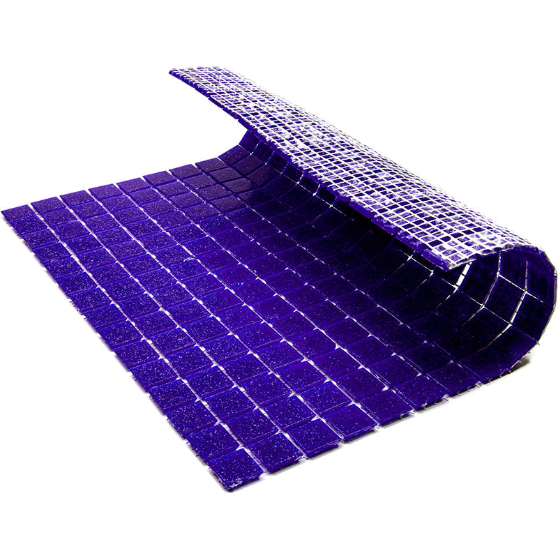 Cobalt Blue 12 x 12 Glossy Glass Mosaic Tile - Sample