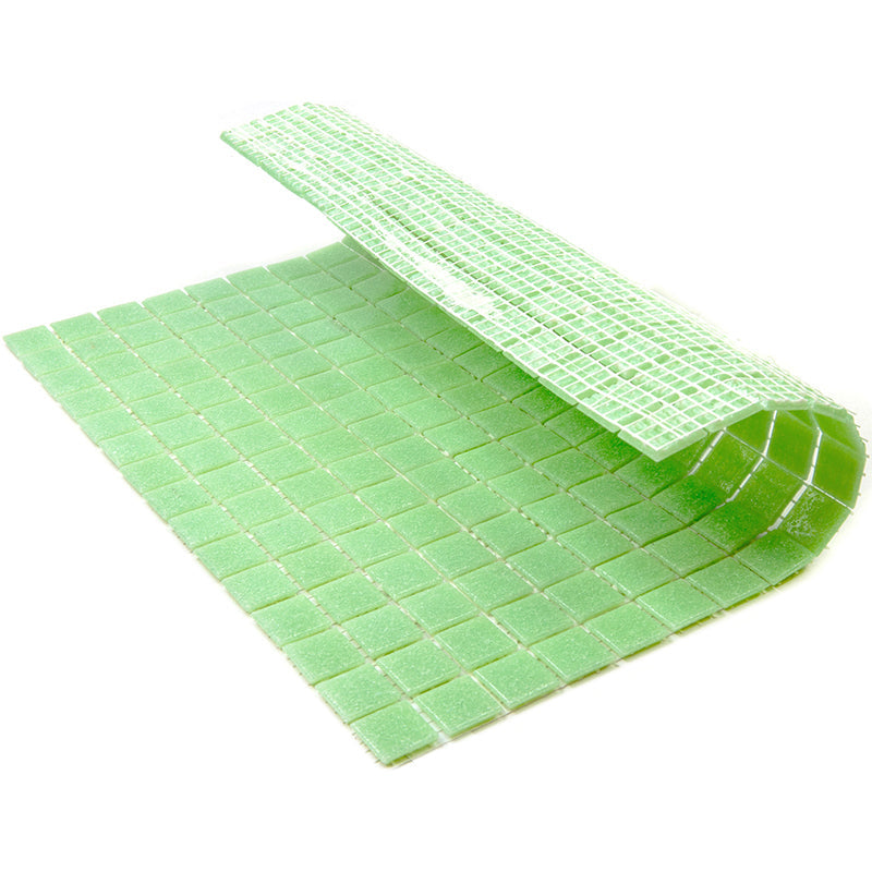 Mint Green 12 x 12 Glossy Glass Mosaic Tile - Sample