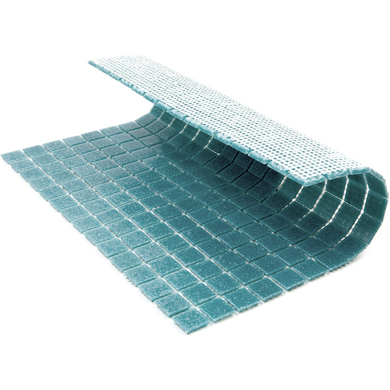 Blue-Green 12 x 12 Glass Glossy Mosaic Tile