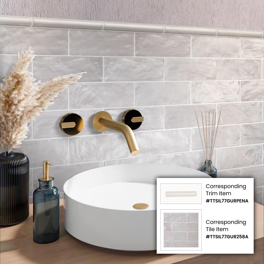 Cloud Gray 2.5 x 8 Glossy, Matte Ceramic Subway Tile