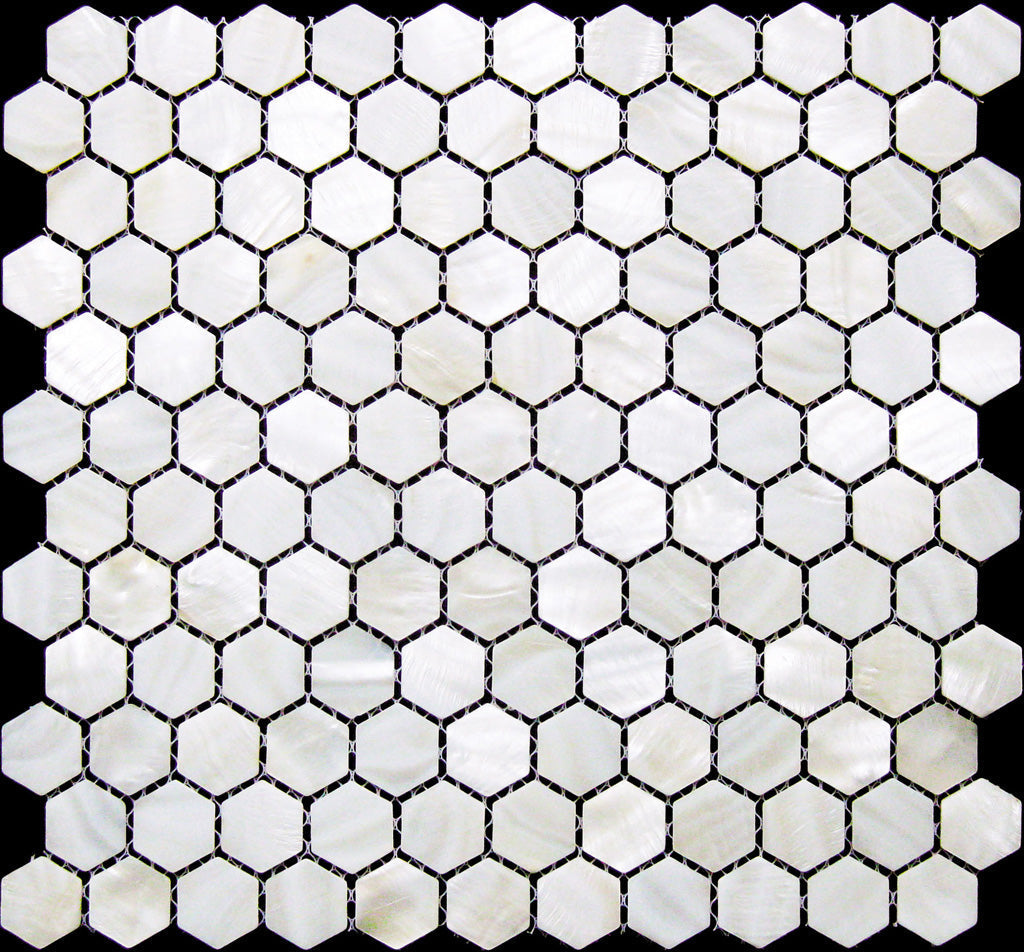 Chiffon White 12 x 12 Polished Shell, Mother of Pearl Mosaic Tile - Sample