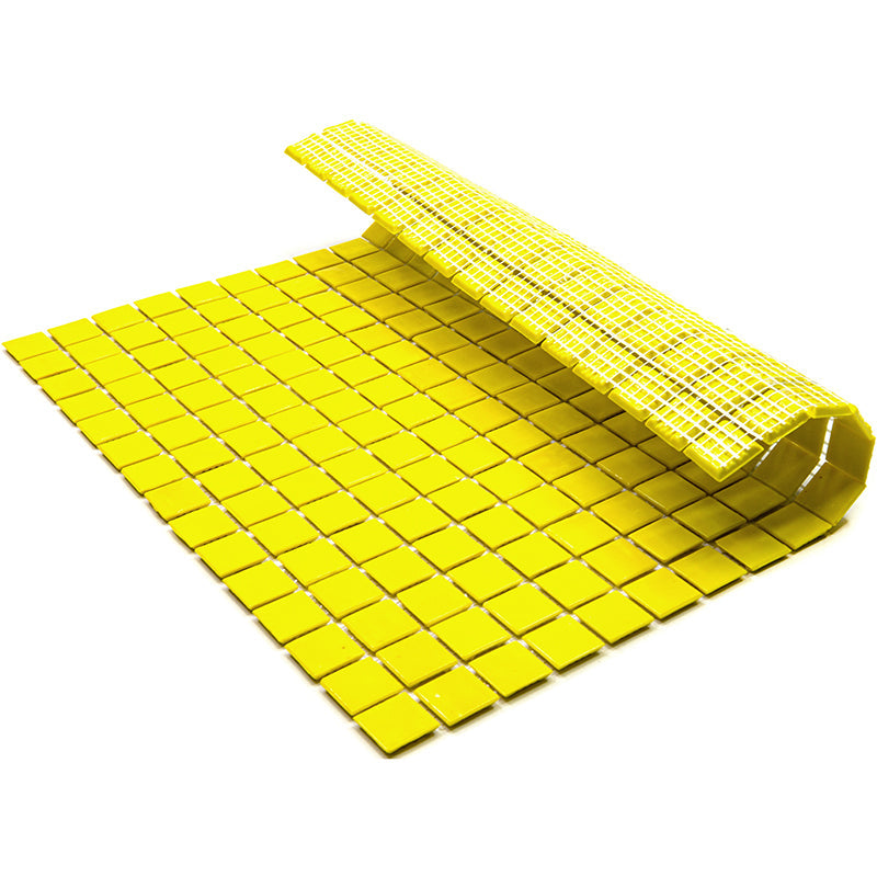 Yellow 12 x 12 Glossy Glass Mosaic Tile - Sample