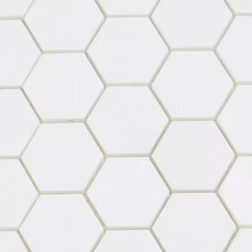 Snow White 12 x 12 Honed Marble Mosaic Tile - Sample