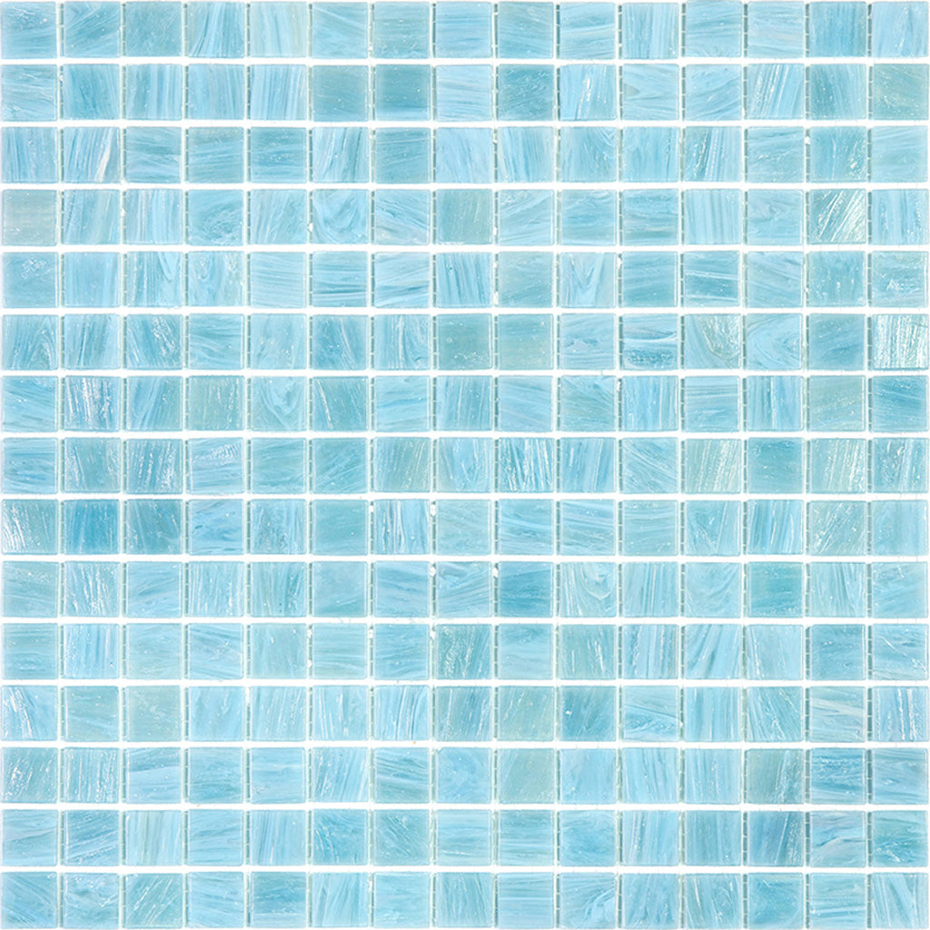 Pool Blue 12 x 12 Glossy Glass Mosaic Tile - Sample