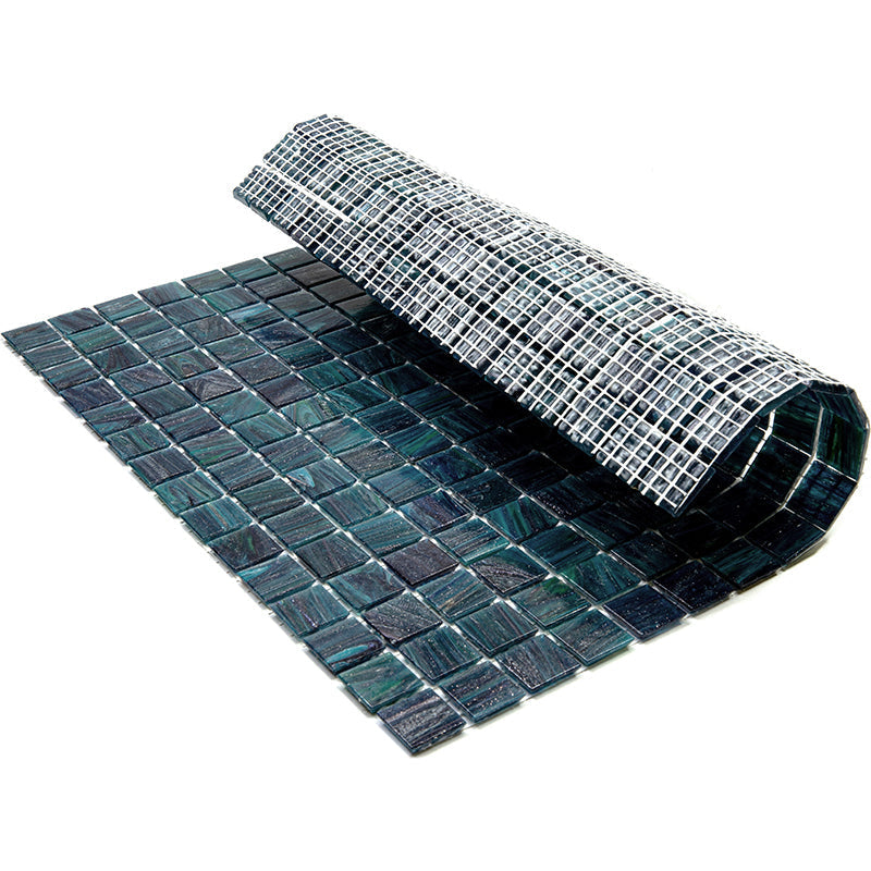 Pine Green 12 x 12 Glossy Glass Mosaic Tile - Sample