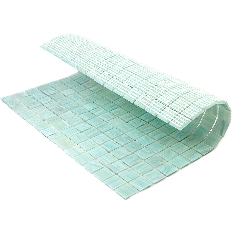 Light Pistachio Green 12 x 12 Glossy Glass Mosaic Tile - Sample