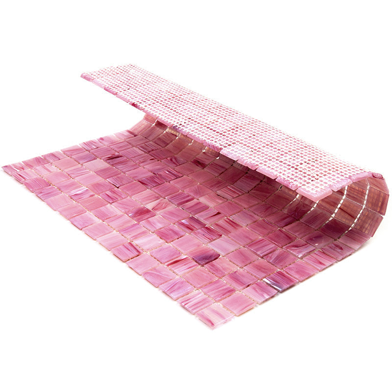 Light Red 12 x 12 Glossy Glass Mosaic Tile - Sample