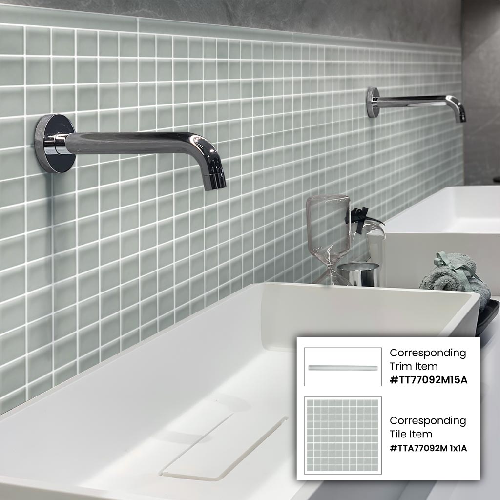 Gray 12 x 12 Matte Glass Mosaic Tile