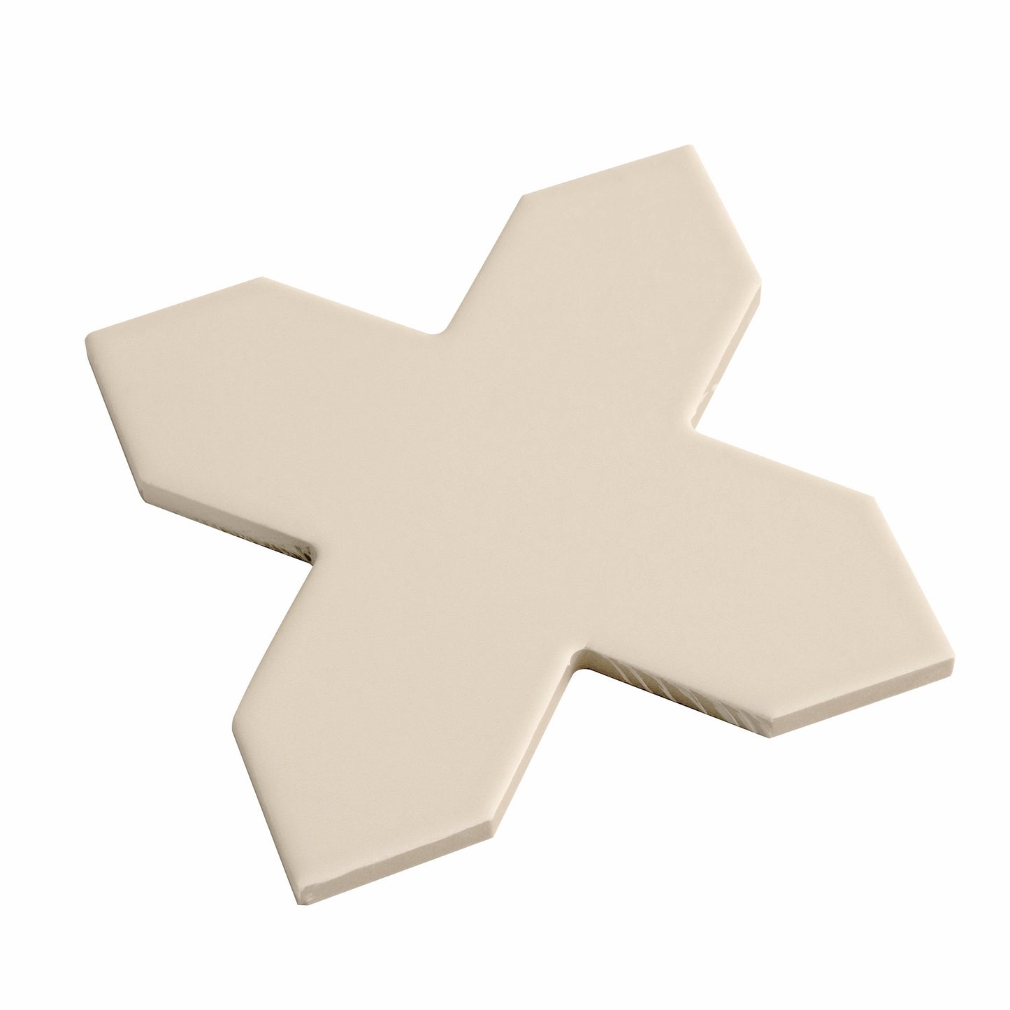 Ecru Taupe 7" and 5" Matte Porcelain Star and Cross Tile - Sample