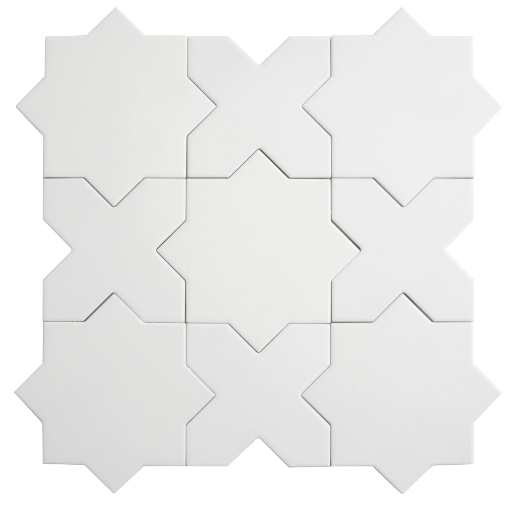 Pure White 5 x 5 Matte Porcelain Cross Tile - Sample