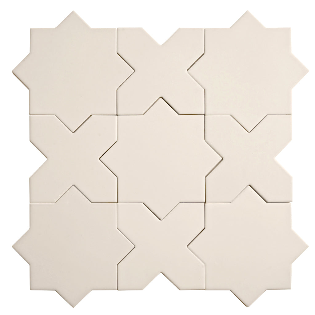 Light Gray 7 x 7 Matte Porcelain Star Tile