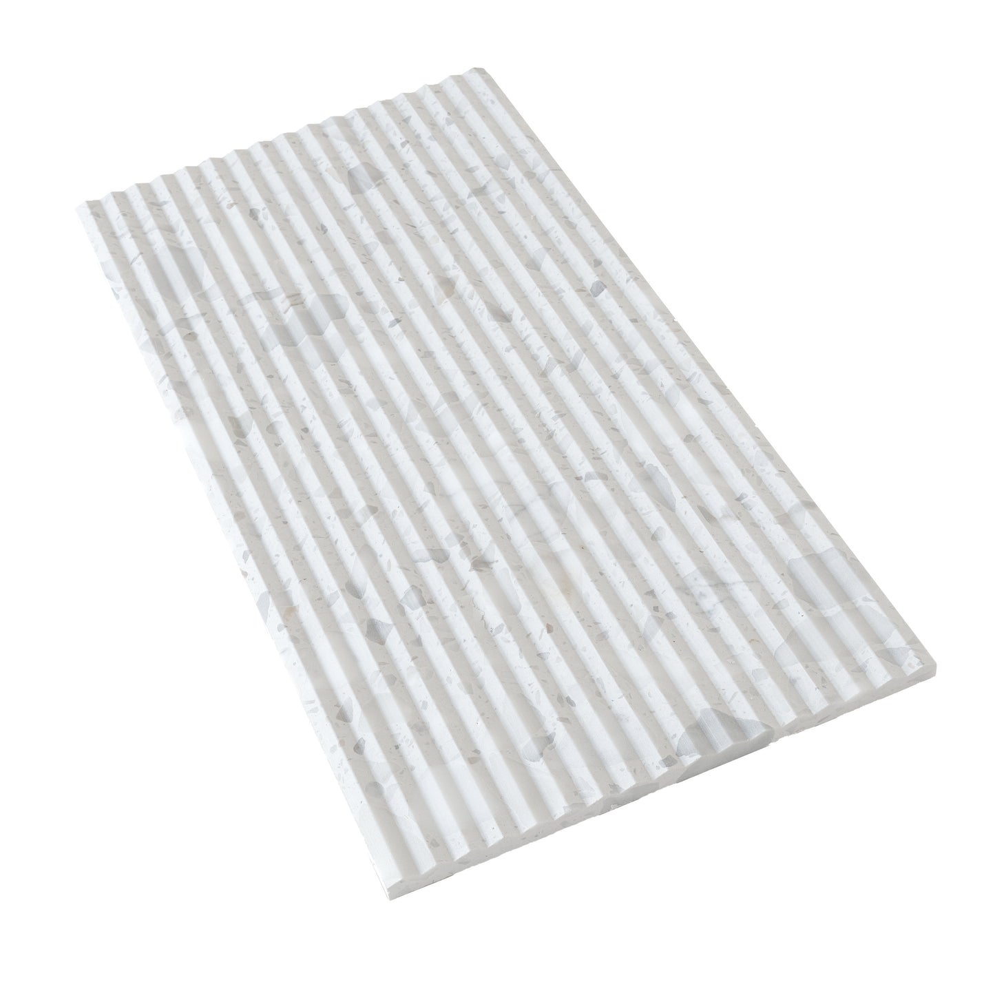 White, Beige 12x24 Textured Terrazzo Large Tile