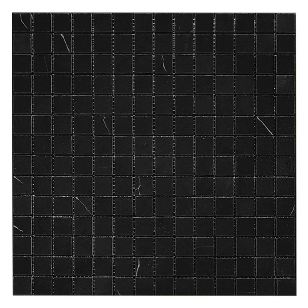 Eastern Black 12 x 12 Polished Marble Mosaic Tile