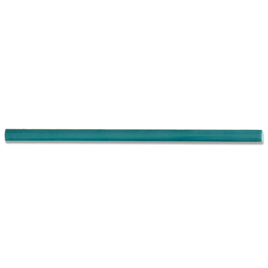 Turquoise Blue 0.6 x 12 Glossy Porcelain Bullnose Trim