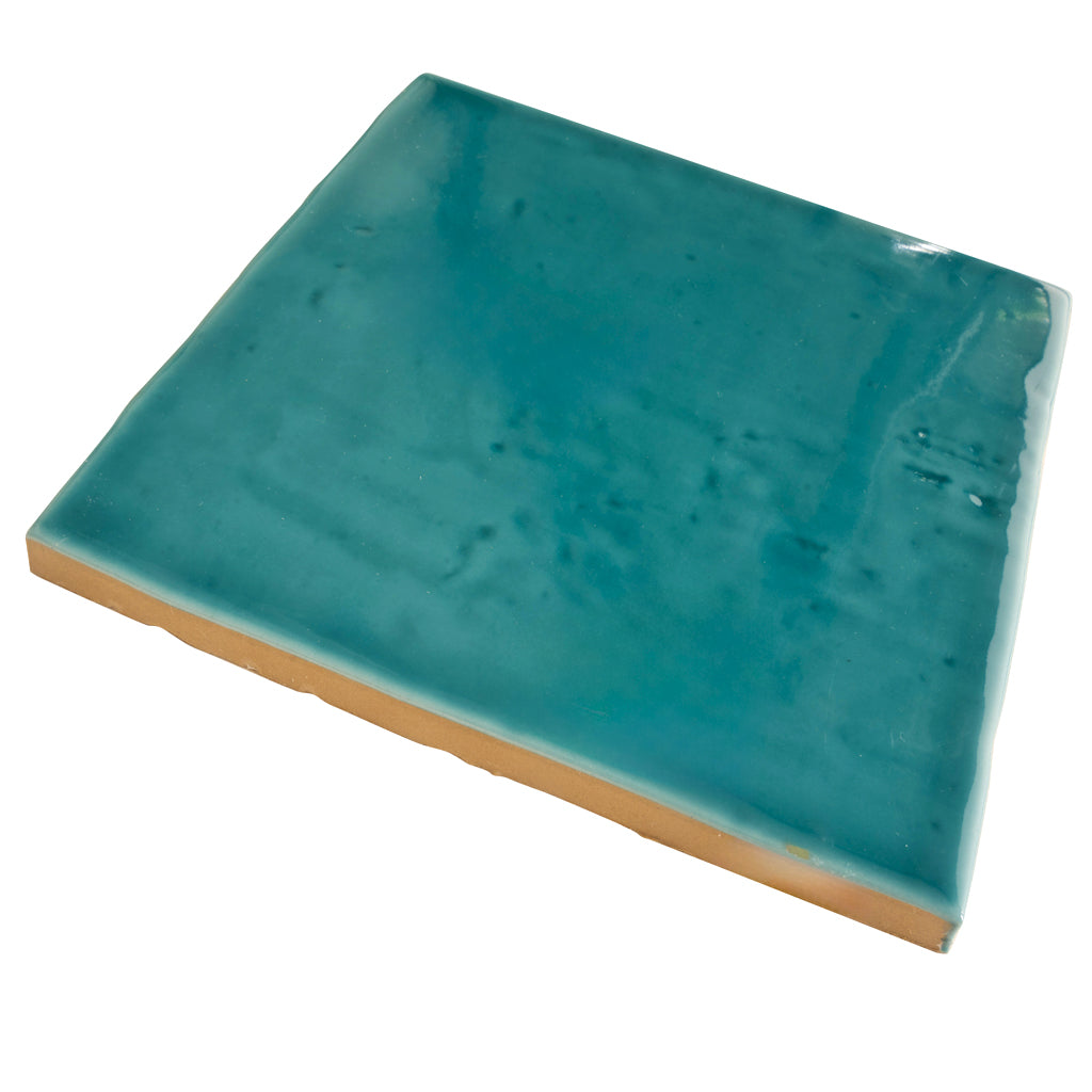 Turquoise Blue 6 x 6 Glossy Porcelain Tile - Sample