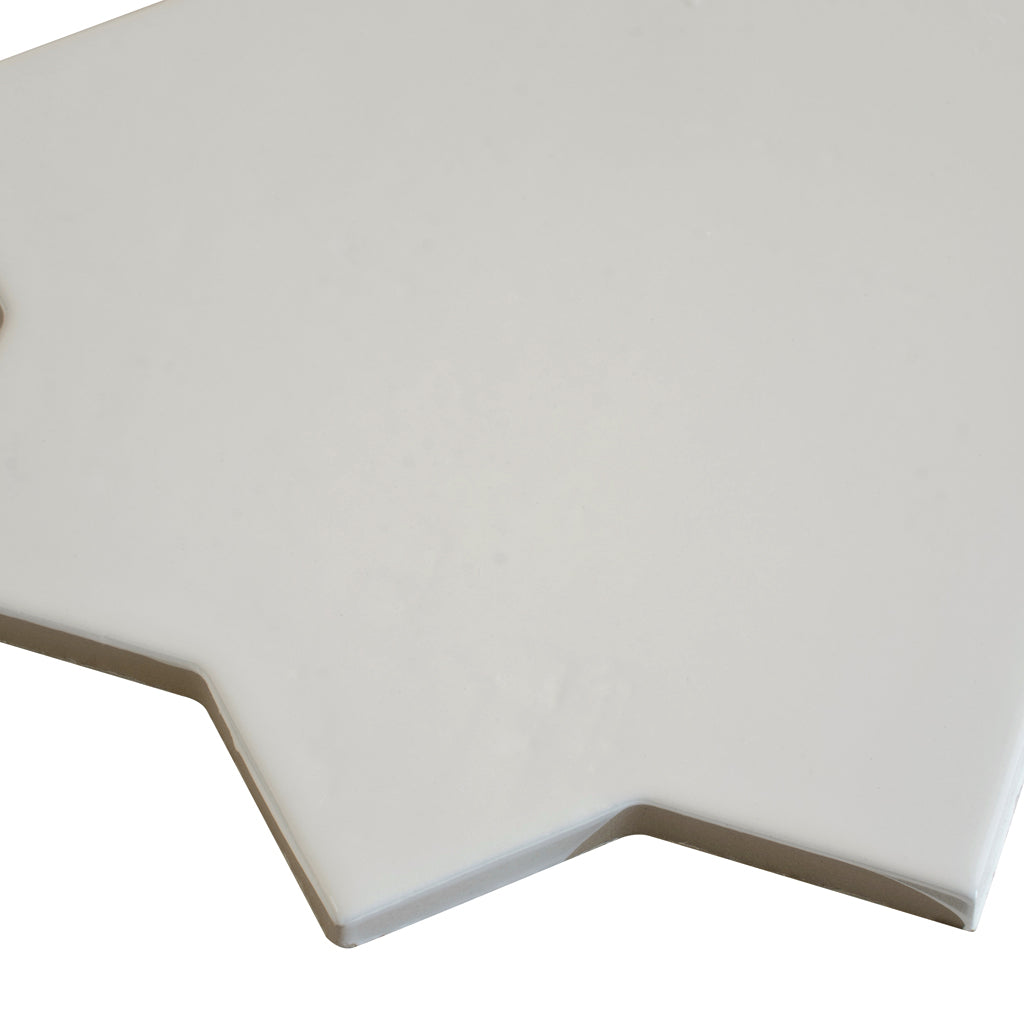 Pearl White 7 x 7 Glossy Porcelain Star Tile - Sample