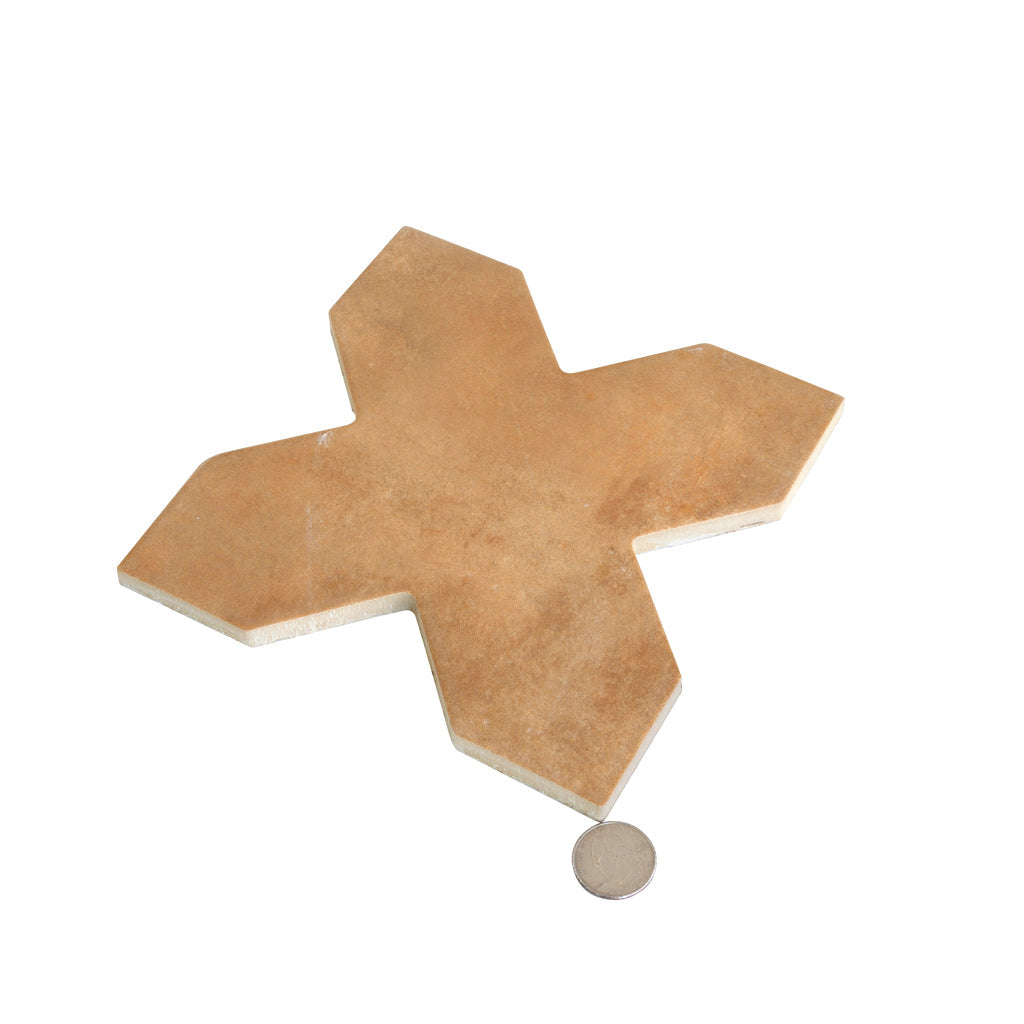 Terracotta 7 x 7 Matte Porcelain Cross Tile