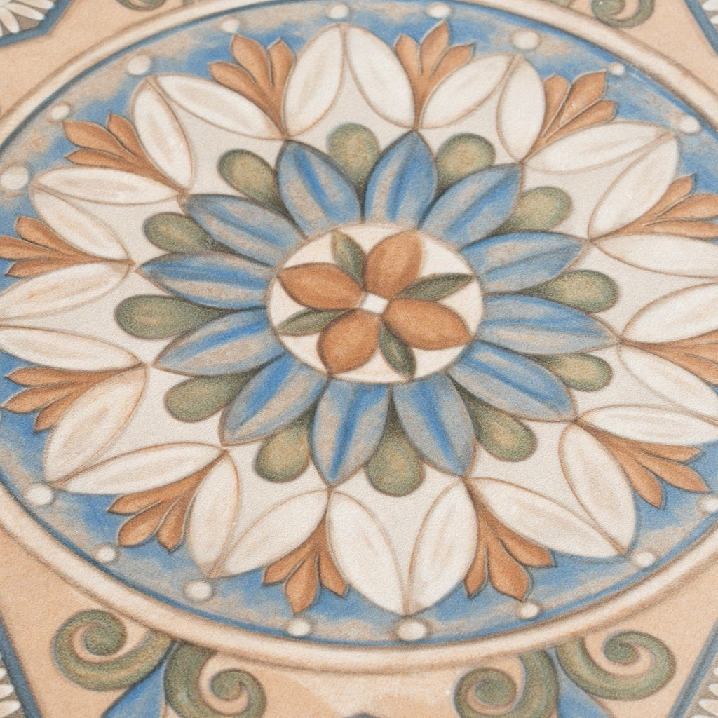 Taupe, Sage Green-Blue Terracotta 7 x 7 Matte Porcelain Star Tile - Sample