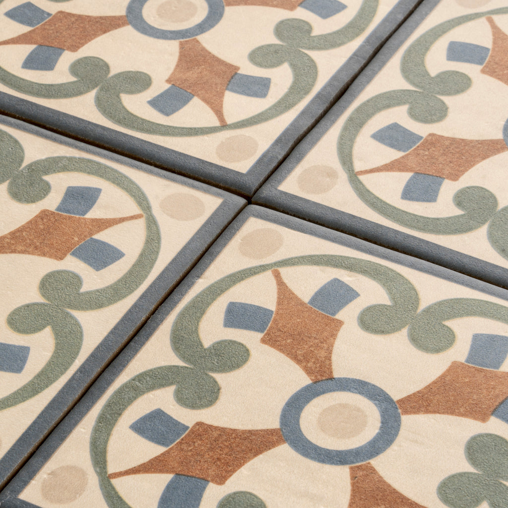 Deep Blue, Forest Green Terracotta 6 x 6 Matte Porcelain Tile - Sample