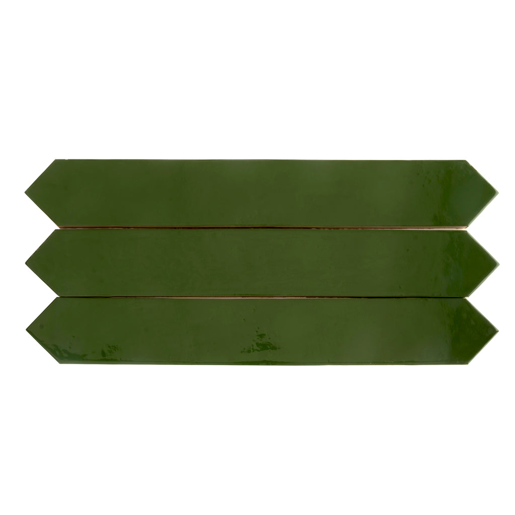 Deep Forest Green 3 x 12 Glossy Porcelain Tile - Sample