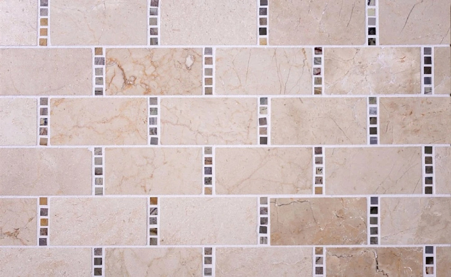 Stone Beige 12x13 Polished Crema Marfil, Dream Mosaic Tile Sample