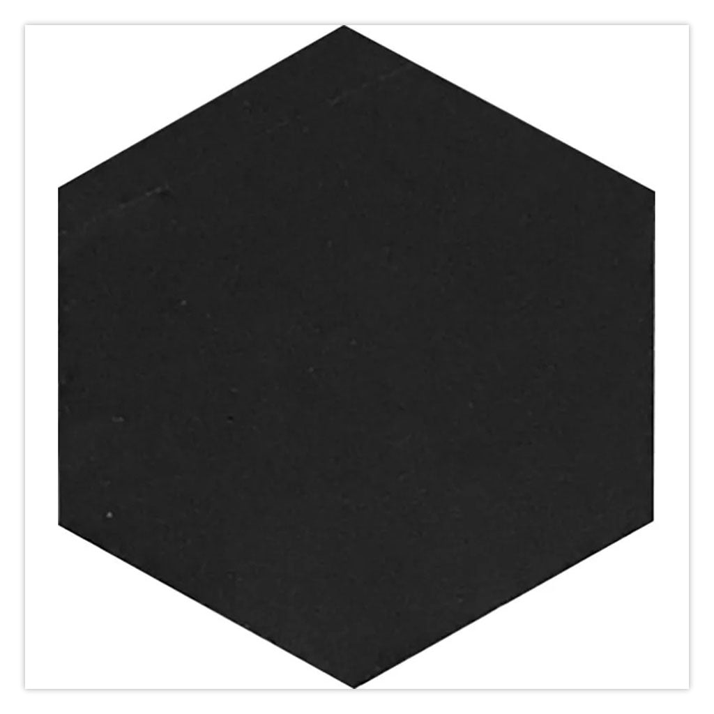 Eastern Black 10 x 10 Honed Marble Hexagon Tile