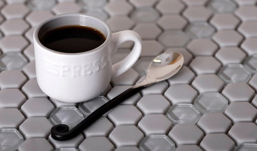 Gray 12x12 Matte, Glossy Recycled Glass Mosaic Tile