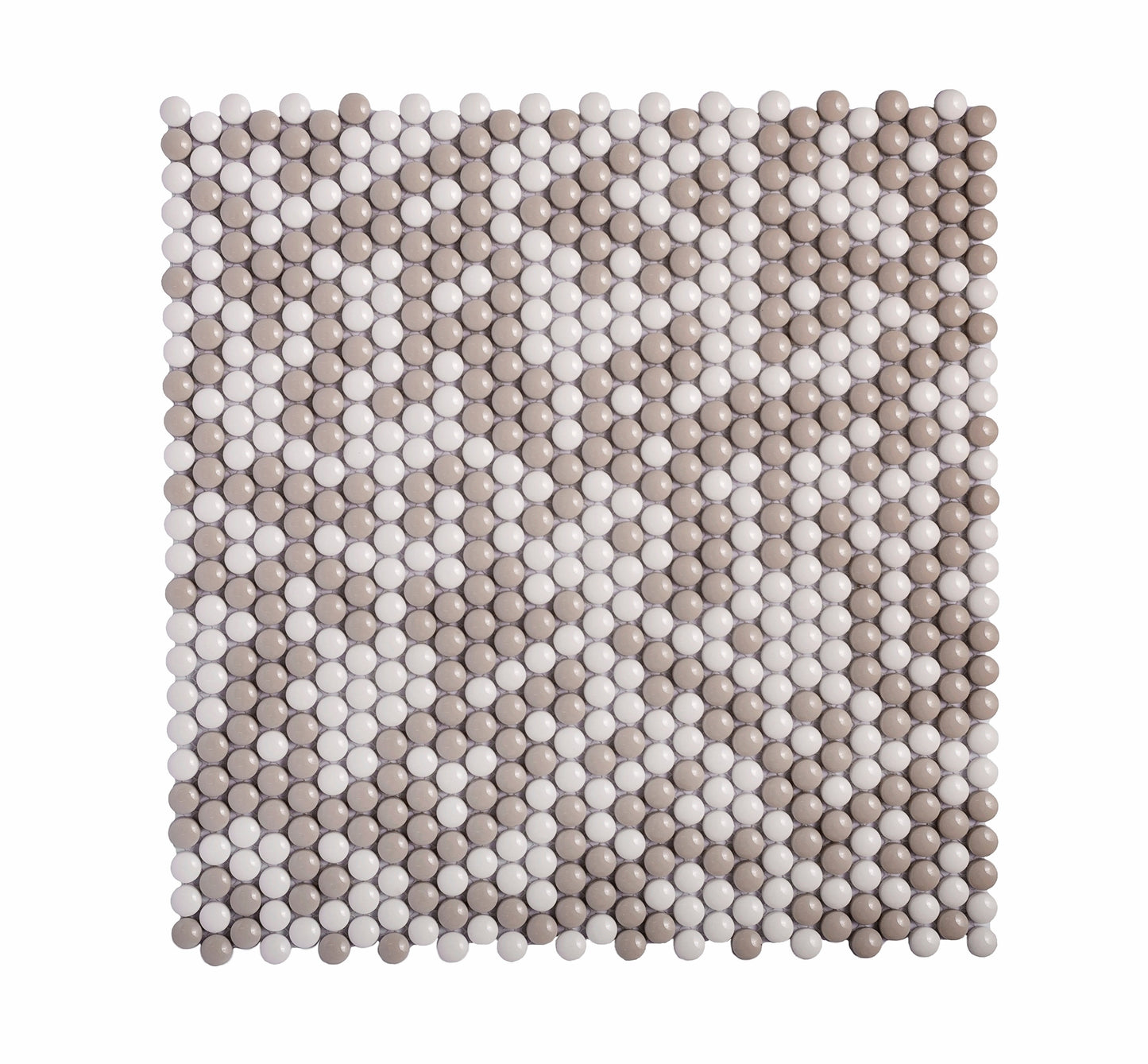 White, Beige 12x12 Glossy Recycled Glass Mosaic Tile