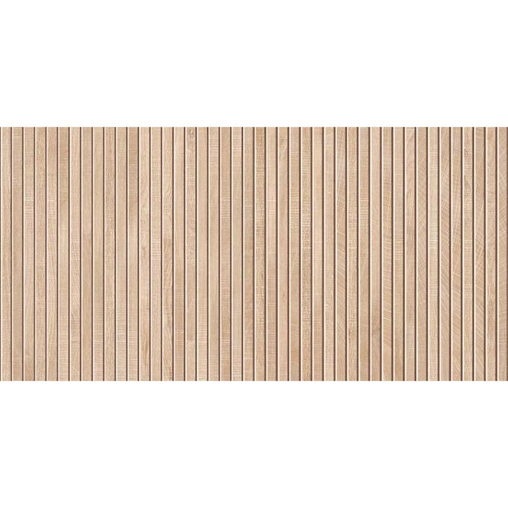 matte porcelain large tile with maple wood grain pattern in 24 by 48 inch size
