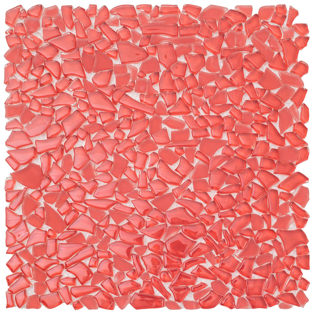 Red 11 x 11 Glossy, Matte Glass Mosaic Tile