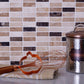 Beige and Brown 12 x 12 Polished Marble Mosaic Tile