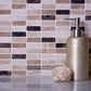 Beige and Brown 12 x 12 Polished Marble Mosaic Tile