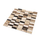 Beige and Brown 12 x 12 Polished Marble Mosaic Tile