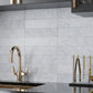 White 3x12 Textured Bianco Carrara Brick Tile
