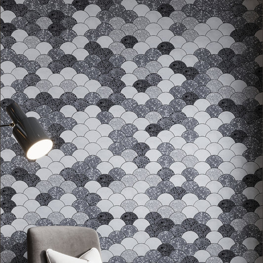 White and Gray 12 x 12 Honed Terrazzo, Carrara Marble Mosaic Tile