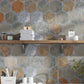 Burnt Umber Brown and Gray 9 x 10 Matte Porcelain Hexagon Tile