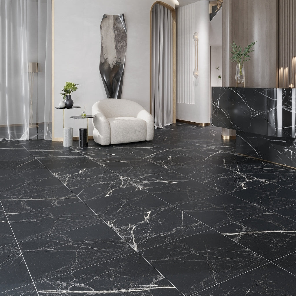 Nero Black 24x24 Matte Color Body Porcelain Large Tile