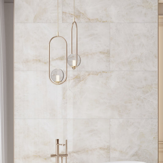 Light Cream Beige 24 x 48 Lappato Porcelain Large Tile