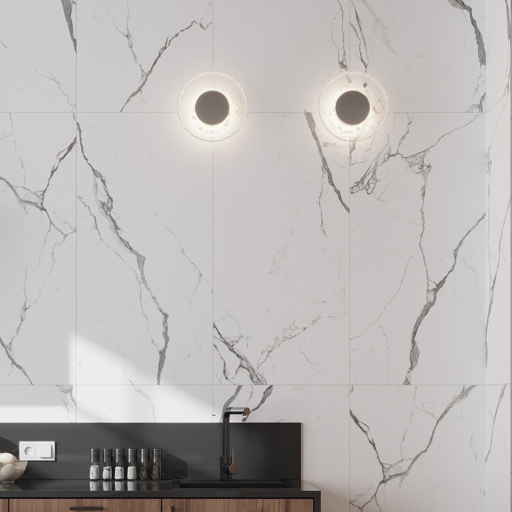 White Gray 24x48 Matte Porcelain Large Tile