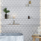 White Metallic Silver 12x9 Matte Glass Mosaic Tile