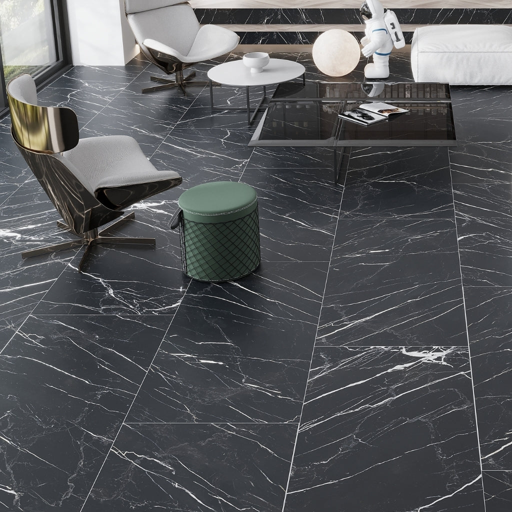 Nero Black 24x48 Matte Porcelain Large Tile