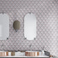 Pink Metallic Silver 12x9 Matte Glass Mosaic Tile