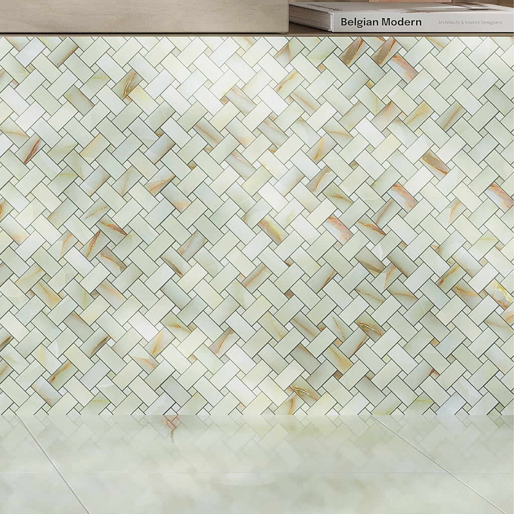 Celadon Giada 12x12 Lappato Porcelain Mosaic Tile