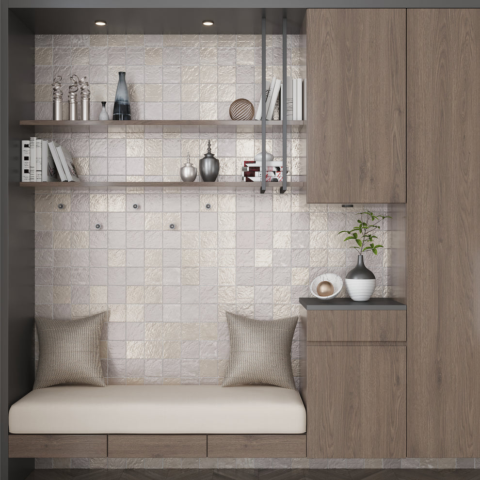 Cloud Gray 4x4 Ceramic Tile – Dual Finish for Walls & Backsplashes ...