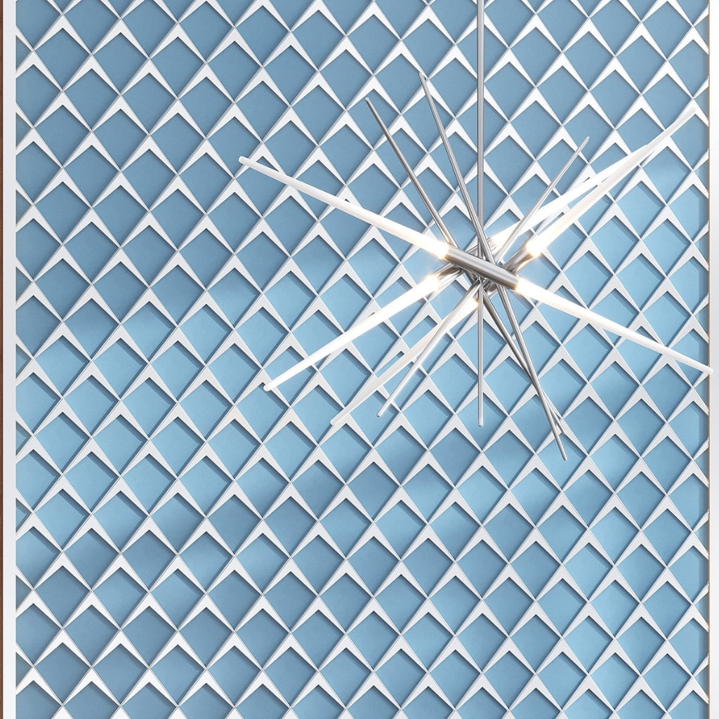 Blue Metallic Silver 12x9 Matte Glass Mosaic Tile