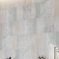 Misty Blue, Ivory Cream 16x48 Matte Ceramic Large Tile