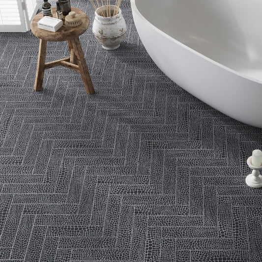 Eastern Black 3x12 Textured Brick Tile
