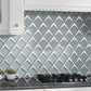 Green Metallic Silver 12x9 Matte Glass Mosaic Tile