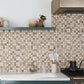 Beige and Taupe 12 x 12 Foiled Textured Stone Mosaic Tile