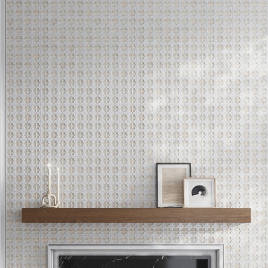 Ice White and Beige 12 x 22 Matte and Glossy Porcelain Large Tile